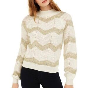 Planet Gold off white, gold knit sweater NWT large